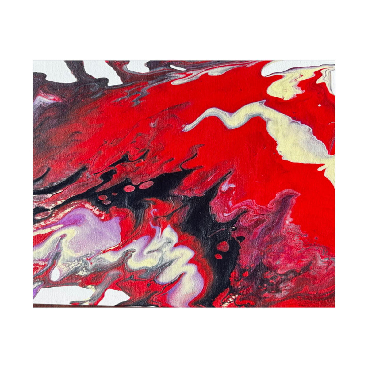 Power Abstract Red Fluid Art Matte Poster (Horizontal)