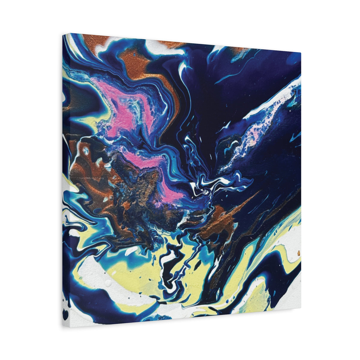 Change Abstract Blue Fluid Art Matte Canvas Print (Stretched Wall Art)