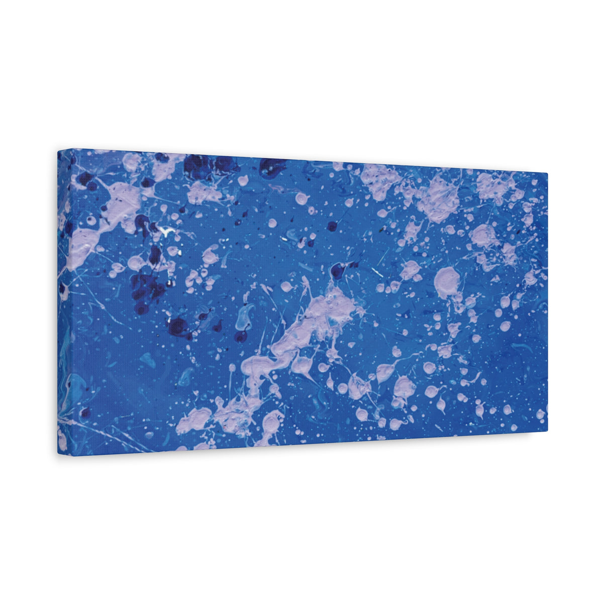 Blue Abstract Splatter Canvas Print  Dots (Matte Stretched 1.25")