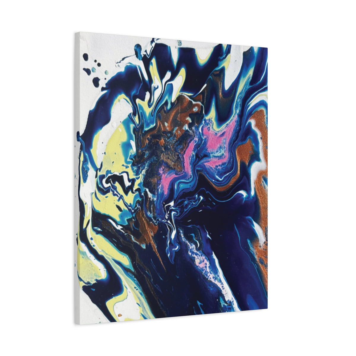 Change Abstract Blue Fluid Art Matte Canvas Print (Stretched Wall Art)