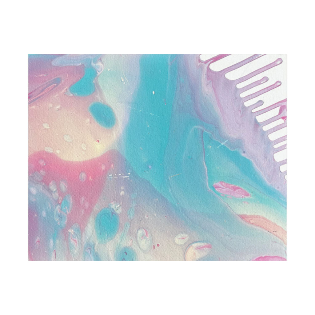 Abstract Pastel Ocean Matte Horizontal Poster Animal Calming Nursery & Bedroom Wall Art