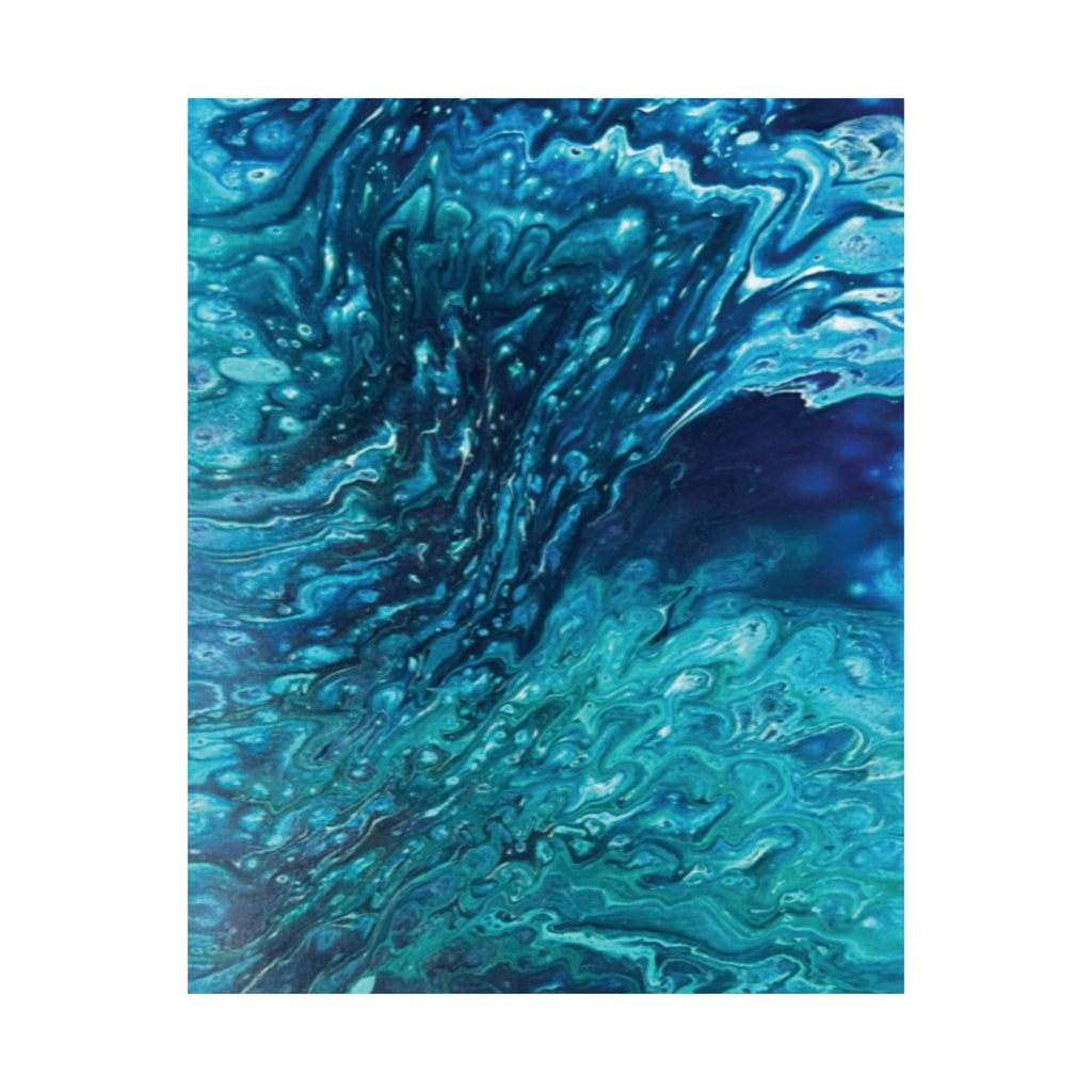 Ocean Abyss Matte Poster Abstract Teal Blue Wall Art
