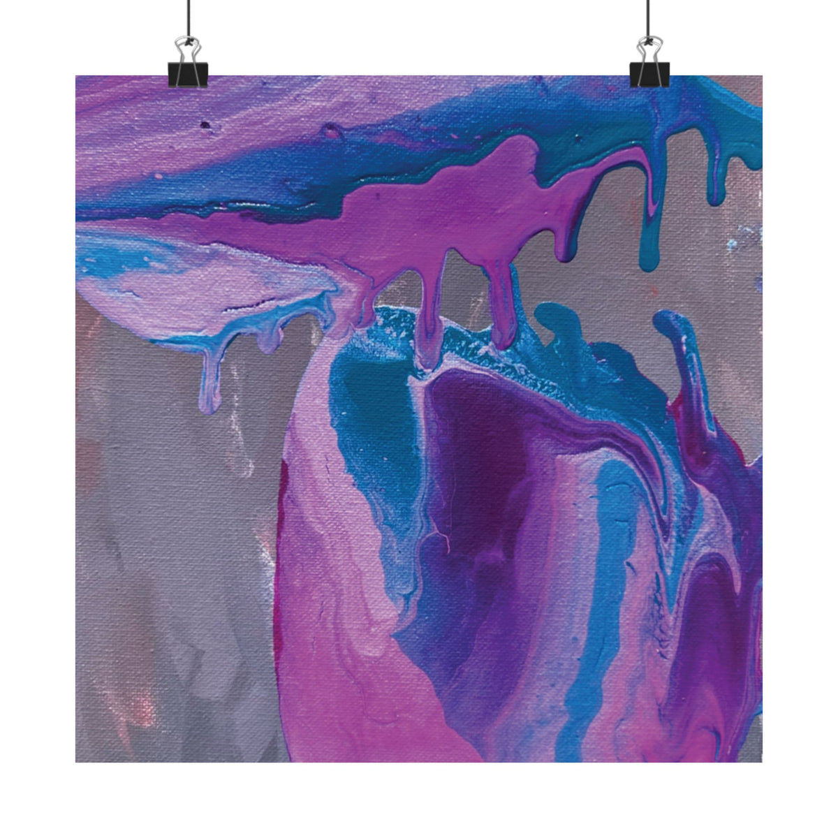 Wave Abstract Purple Fluid Art Matte Poster