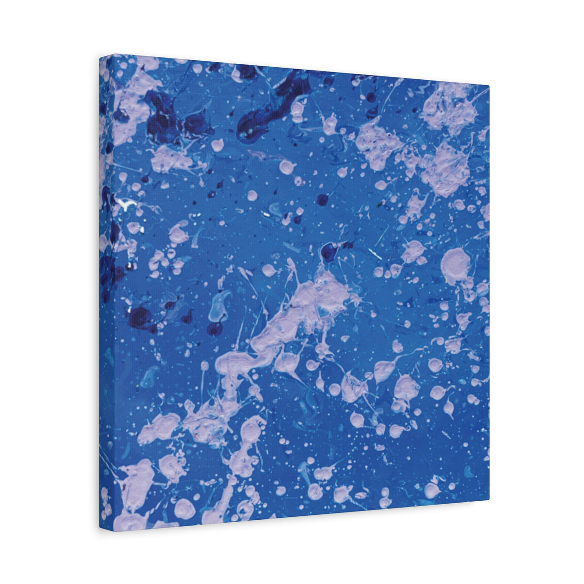 Blue Abstract Splatter Canvas Print  Dots (Matte Stretched 1.25")