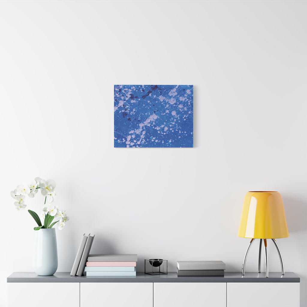Blue Abstract Splatter Canvas Print  Dots (Matte Stretched 1.25")