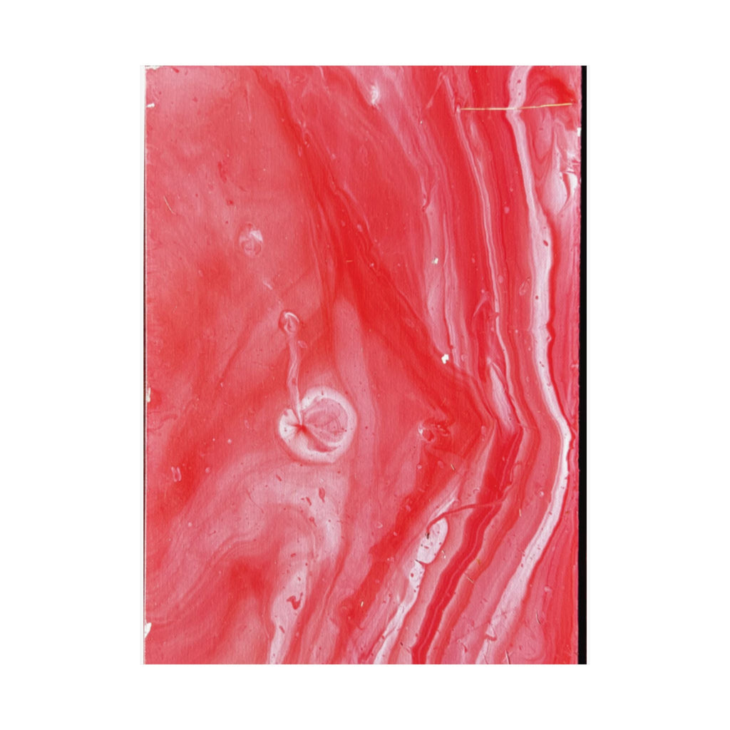 Red Marble Mars Matte Vertical Poster Abstract Red & Cream Wall Art
