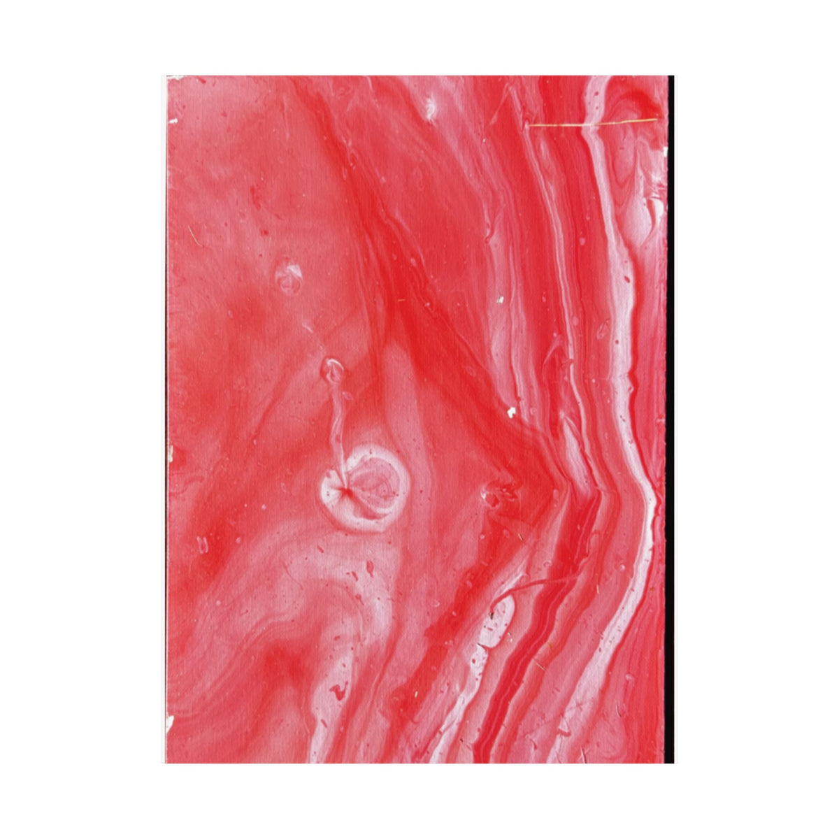 Red Marble Mars Matte Vertical Poster Abstract Red & Cream Wall Art