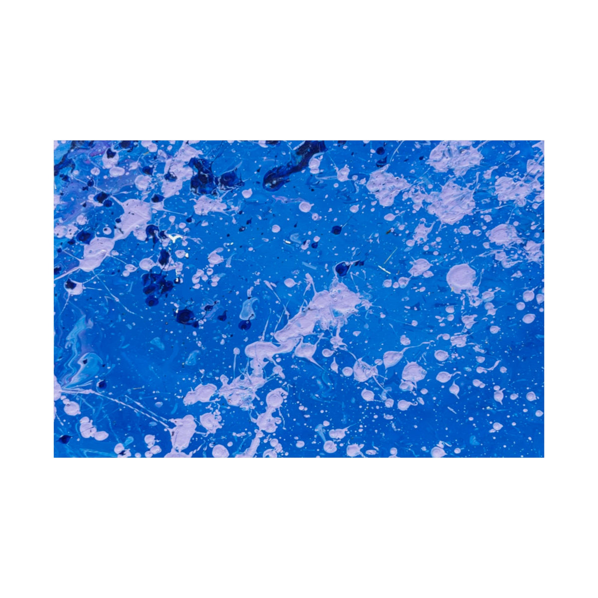 Blue Abstract Splash Matte Poster Horizontal Ocean-Inspired Art Print