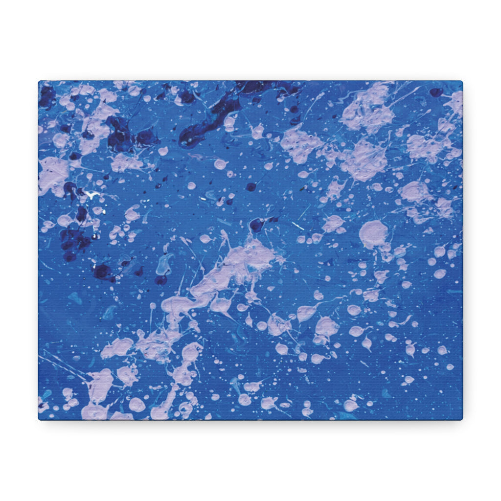 Blue Abstract Splatter Canvas Print  Dots (Matte Stretched 1.25")