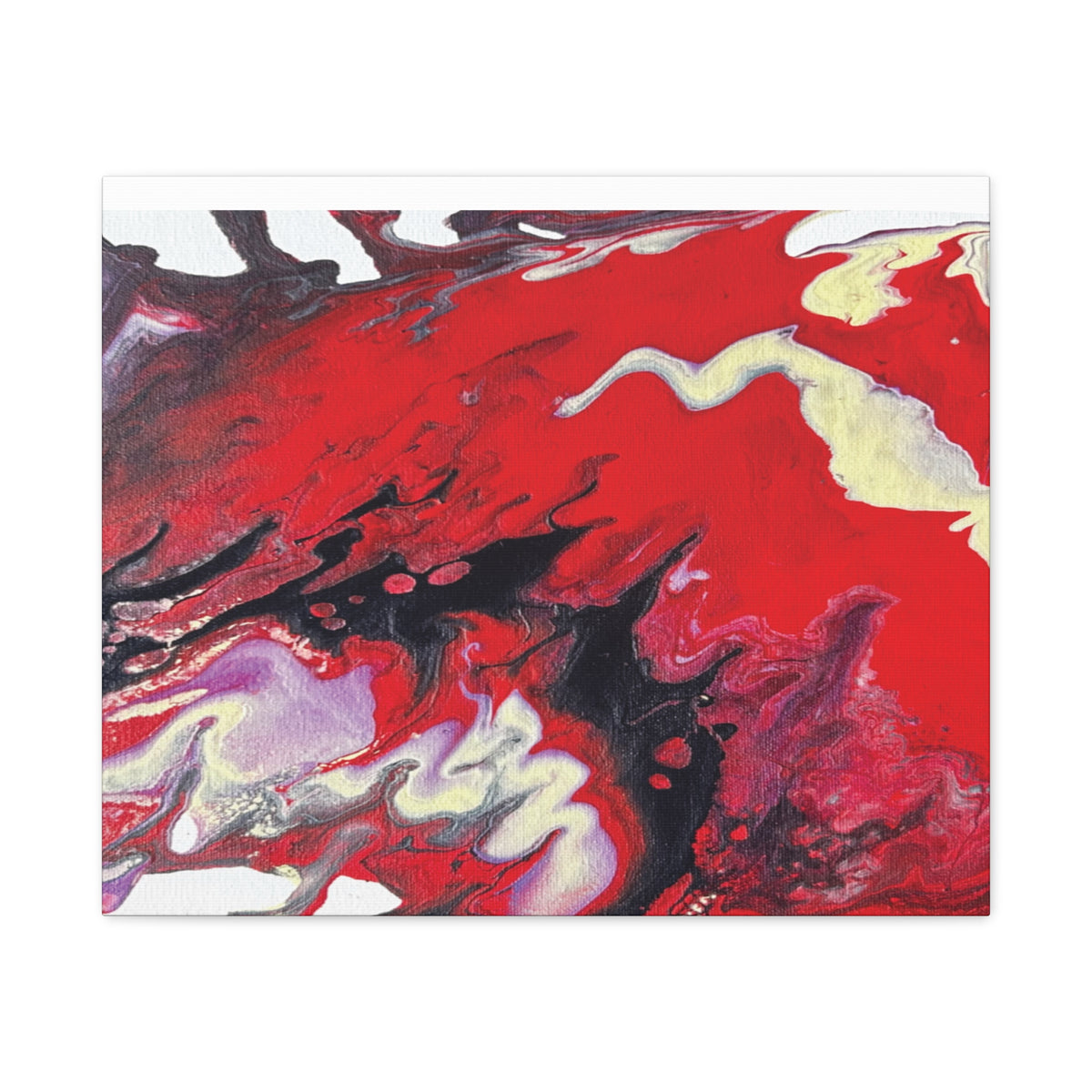 Power Abstract Red Fluid Art Canvas Print (Matte Stretched 1.25")