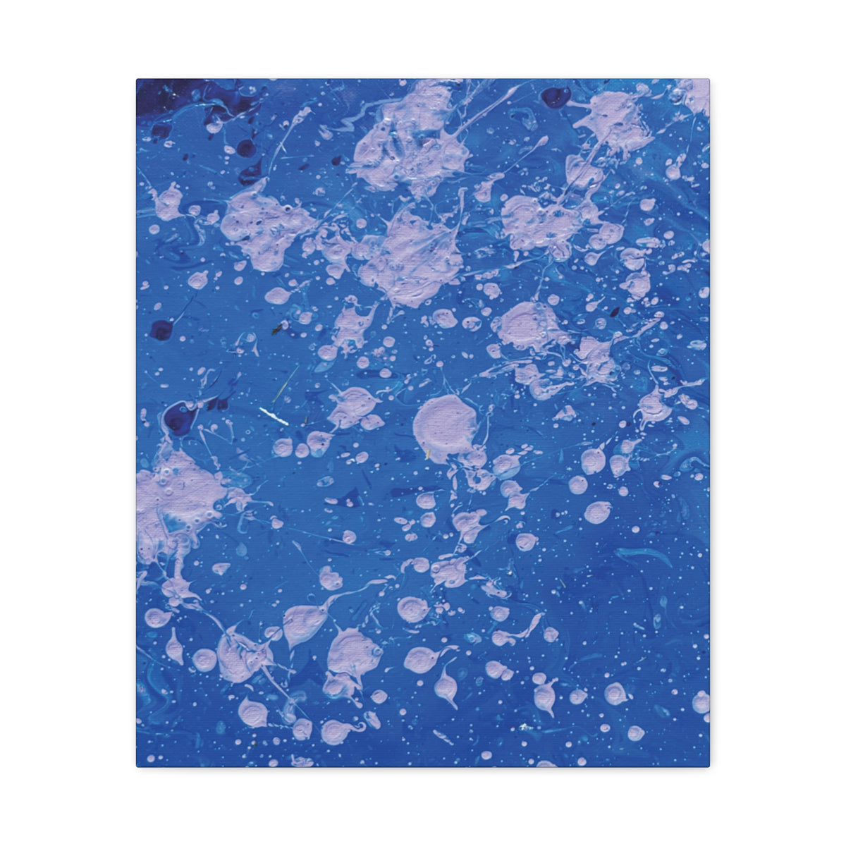 Blue Abstract Splatter Canvas Print  Dots (Matte Stretched 1.25")