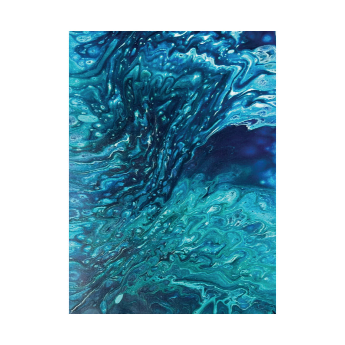 Ocean Abyss Matte Poster Abstract Teal Blue Wall Art