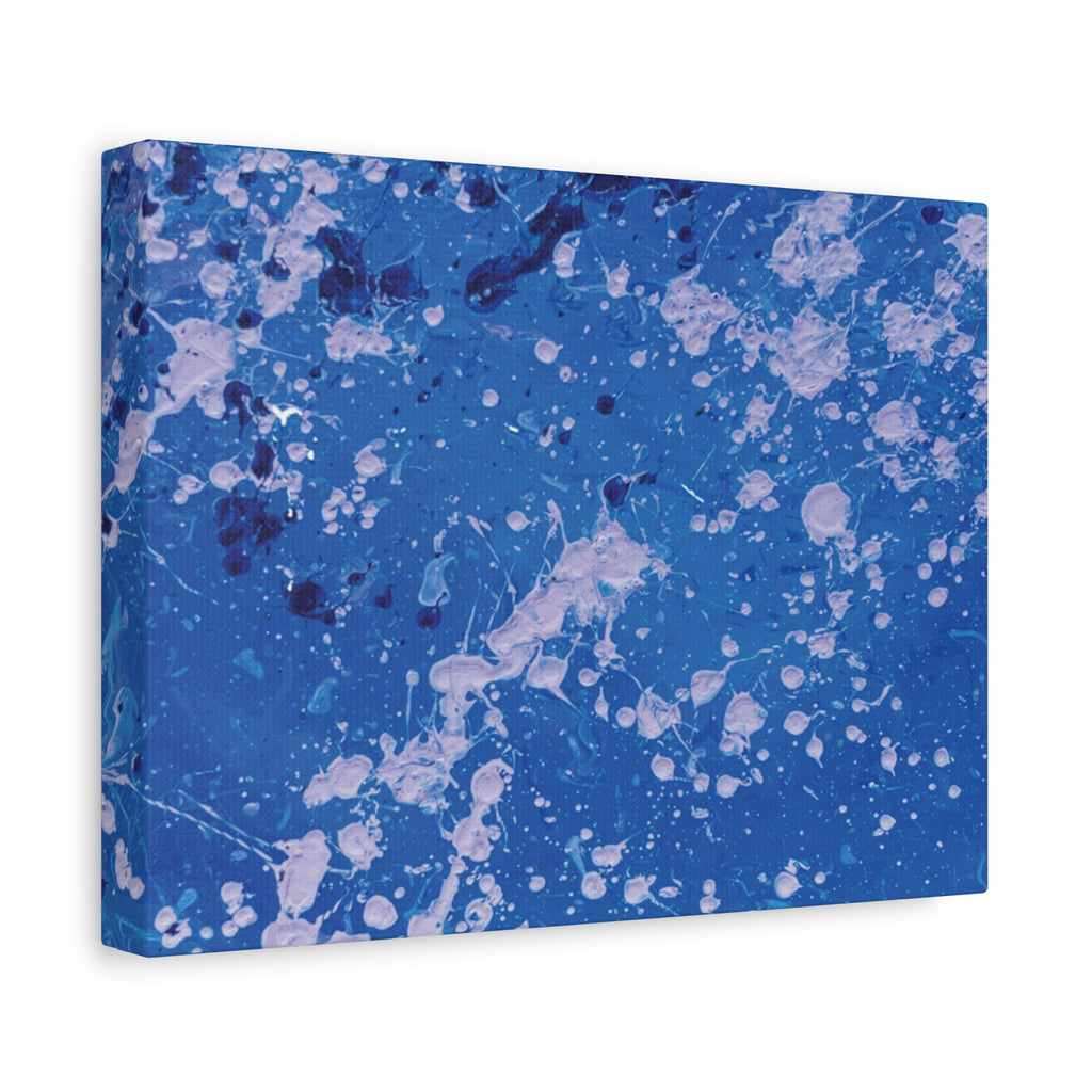 Blue Abstract Splatter Canvas Print  Dots (Matte Stretched 1.25")