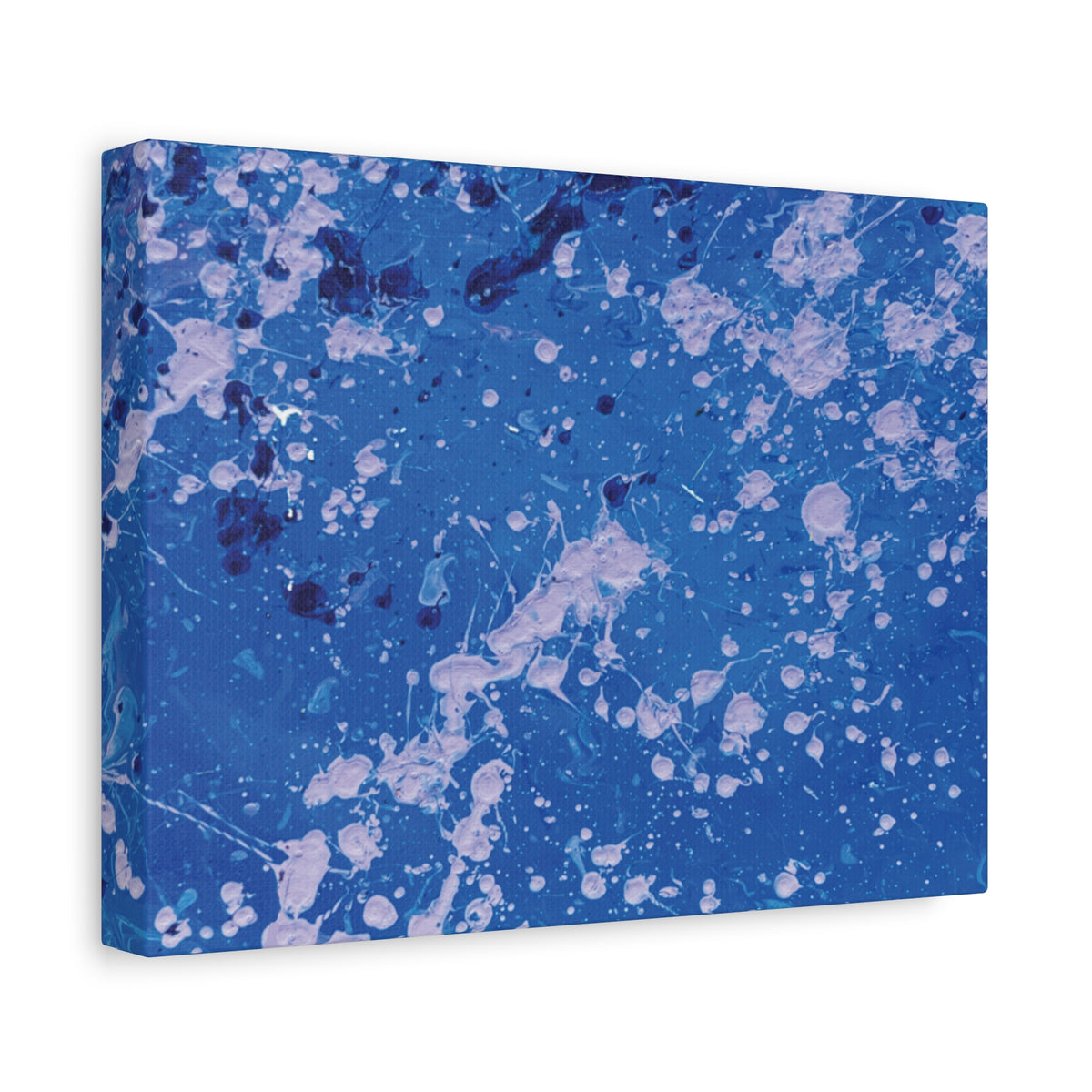 Blue Abstract Splatter Canvas Print  Dots (Matte Stretched 1.25")