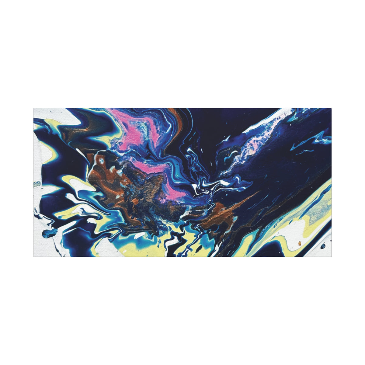 Change Abstract Blue Fluid Art Matte Canvas Print (Stretched Wall Art)