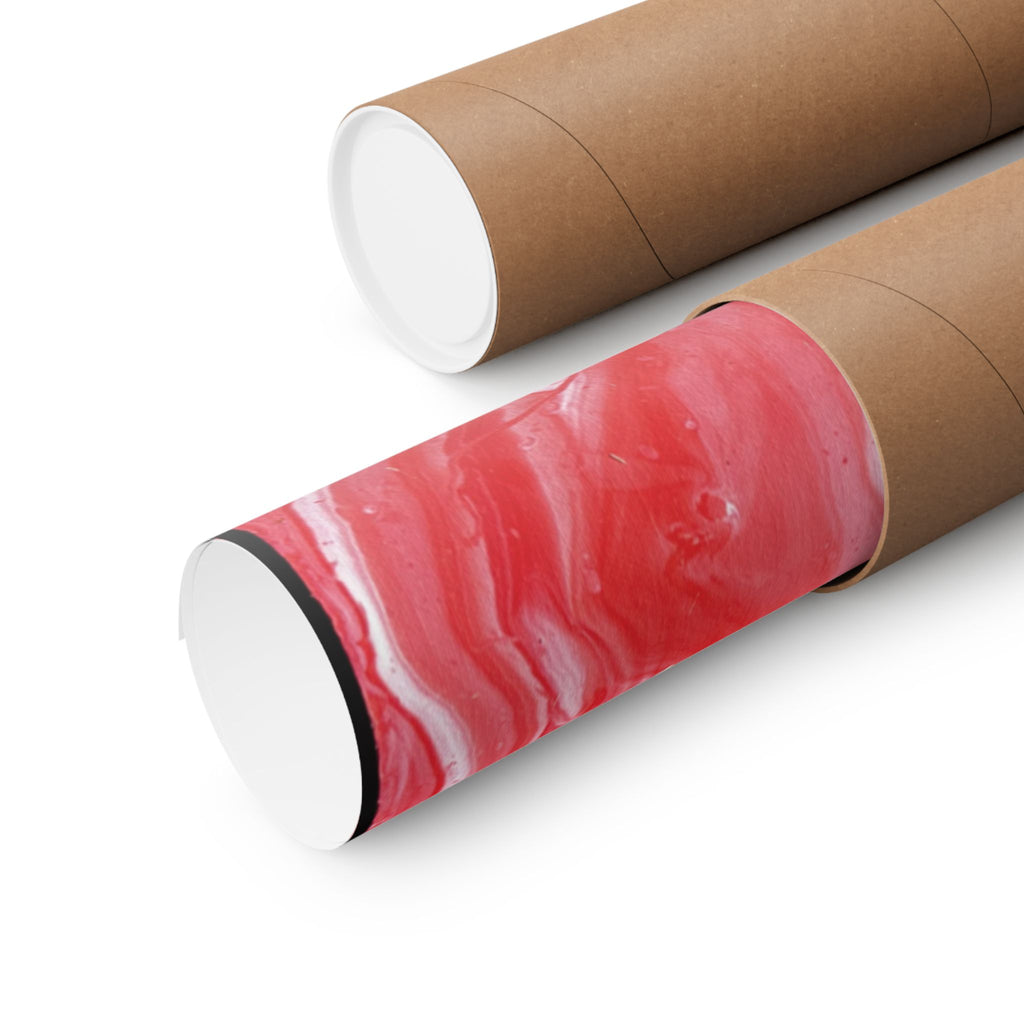 Red Marble Mars Matte Vertical Poster Abstract Red & Cream Wall Art
