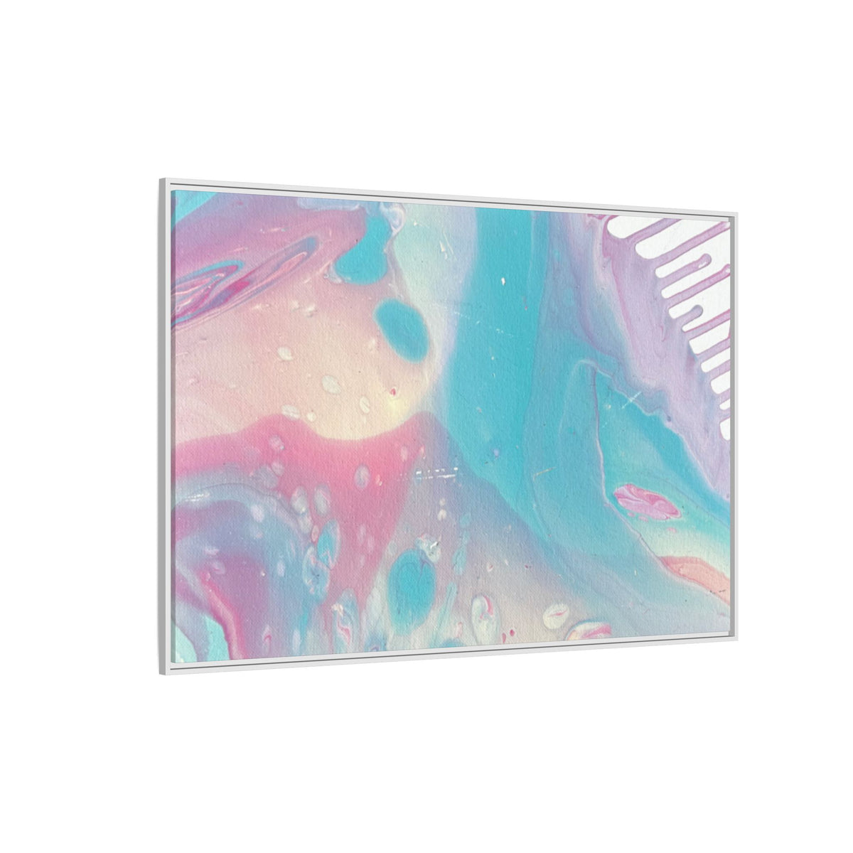 Animal Abstract Pastel Fluid Art Framed Canvas Print