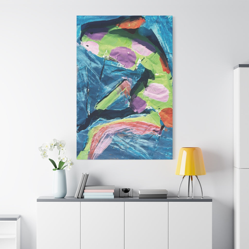 Colorful Koi Fish Canvas Art Vibrant Stretched Matte Wall Decor