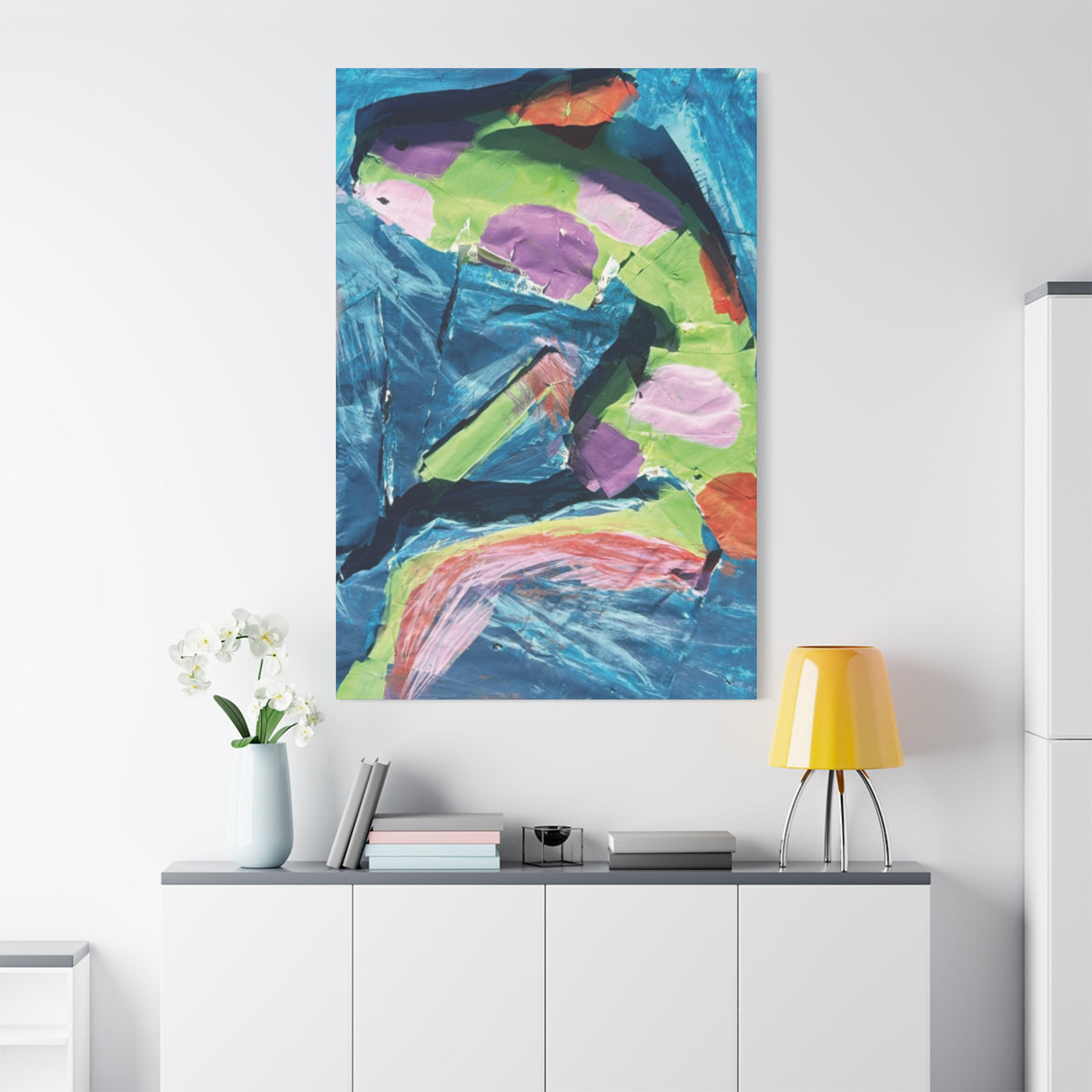 Colorful Koi Fish Canvas Art Vibrant Stretched Matte Wall Decor