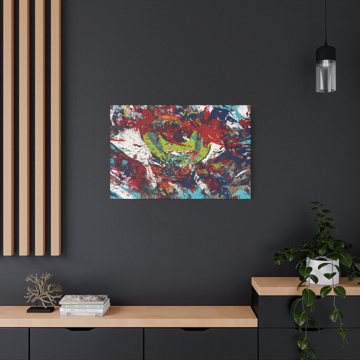 Abstract Burst Matte Canvas Print Eye Colorful Modern Wall Art, Stretched 1.25"