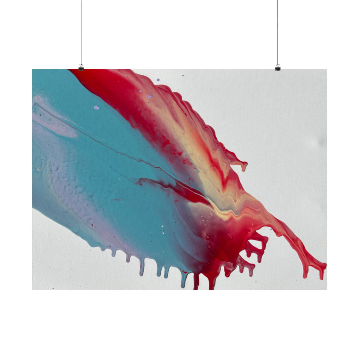 Abstract Paint Splash Matte Horizontal Poster Ceiling Colorful Fluid Art Wall Print
