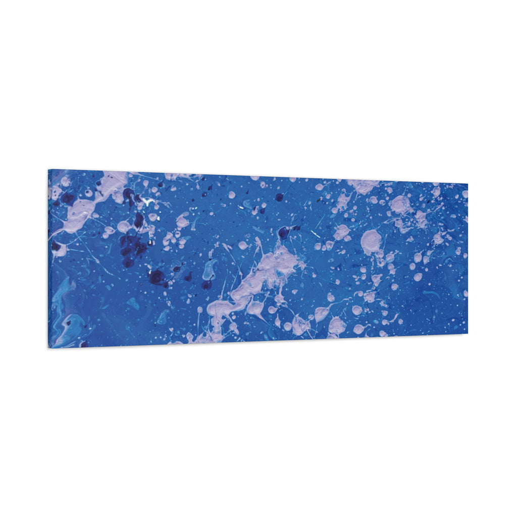 Blue Abstract Splatter Canvas Print  Dots (Matte Stretched 1.25")
