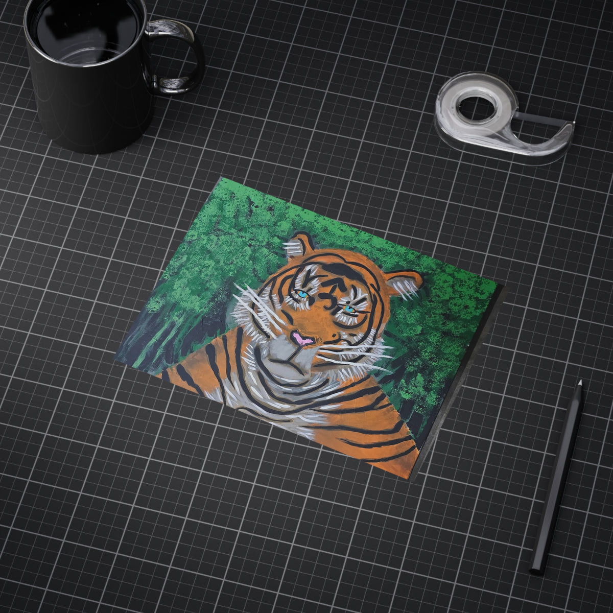 Tiger Portrait Art Print Whimsical Forest Tiger Unframed Print