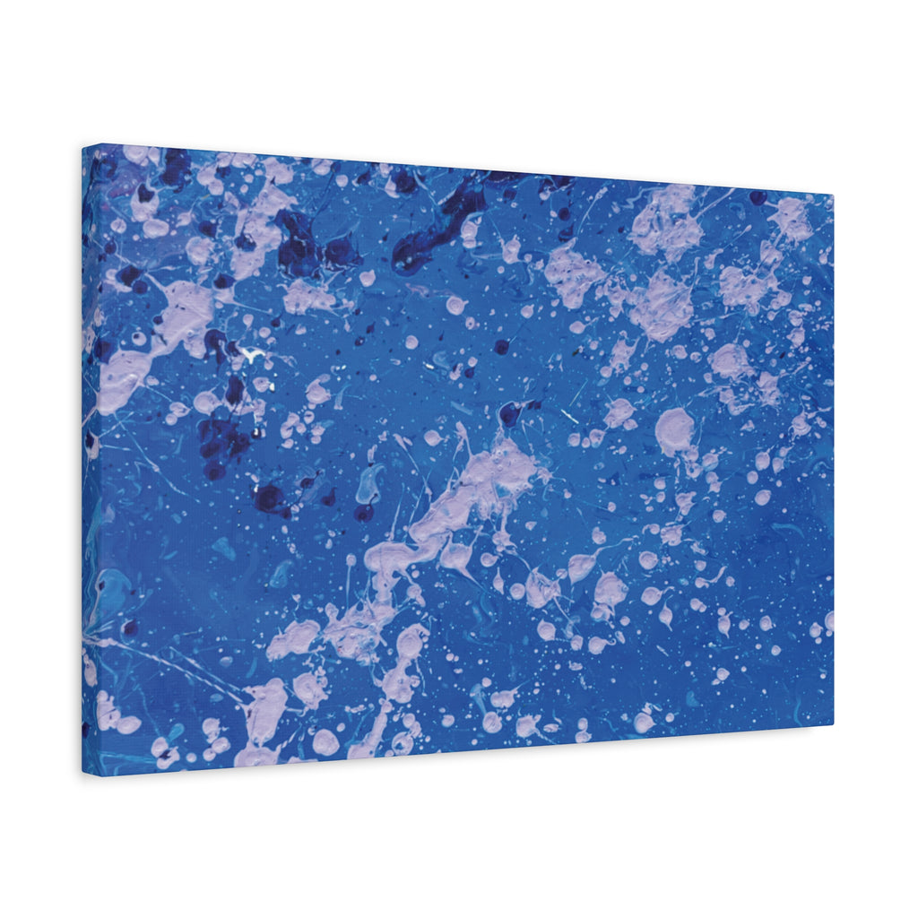 Blue Abstract Splatter Canvas Print  Dots (Matte Stretched 1.25")