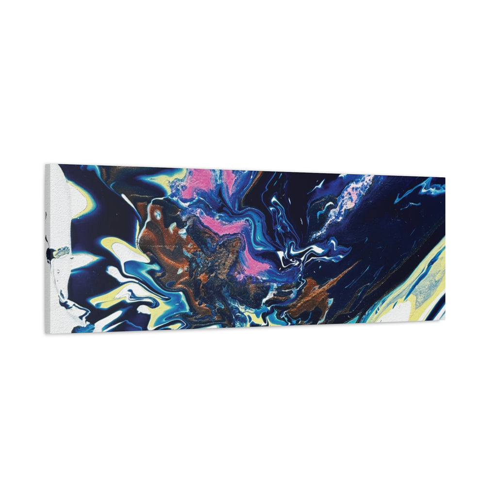 Change Abstract Blue Fluid Art Matte Canvas Print (Stretched Wall Art)