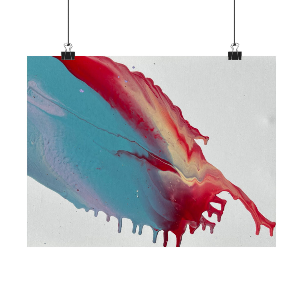 Abstract Paint Splash Matte Horizontal Poster Ceiling Colorful Fluid Art Wall Print