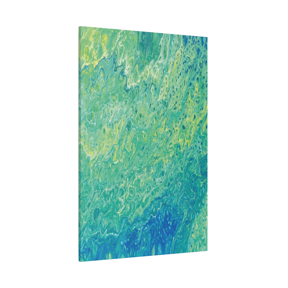 Moss 2 Aqua Wave Abstract Canvas