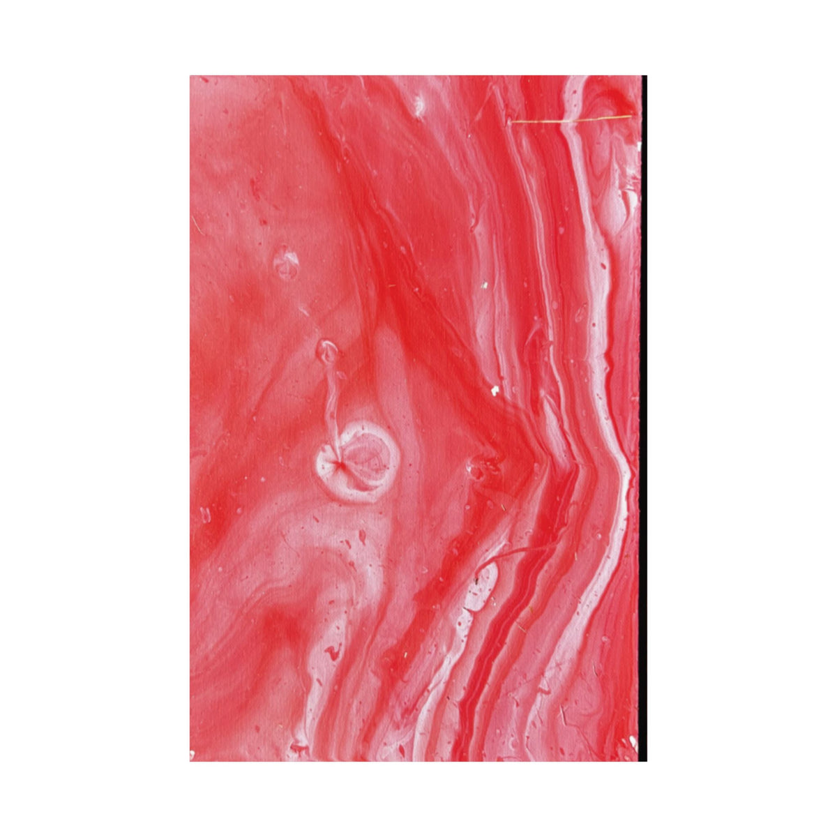 Red Marble Mars Matte Vertical Poster Abstract Red & Cream Wall Art