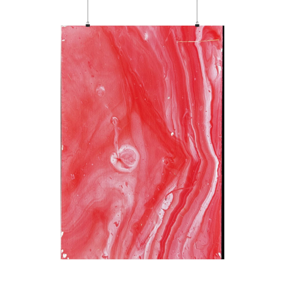 Red Marble Mars Matte Vertical Poster Abstract Red & Cream Wall Art