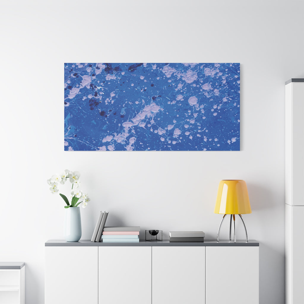 Blue Abstract Splatter Canvas Print  Dots (Matte Stretched 1.25")