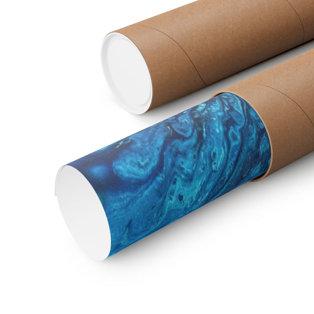 Abstract Ocean Blue Matte Poster Vertical Wall Art Print