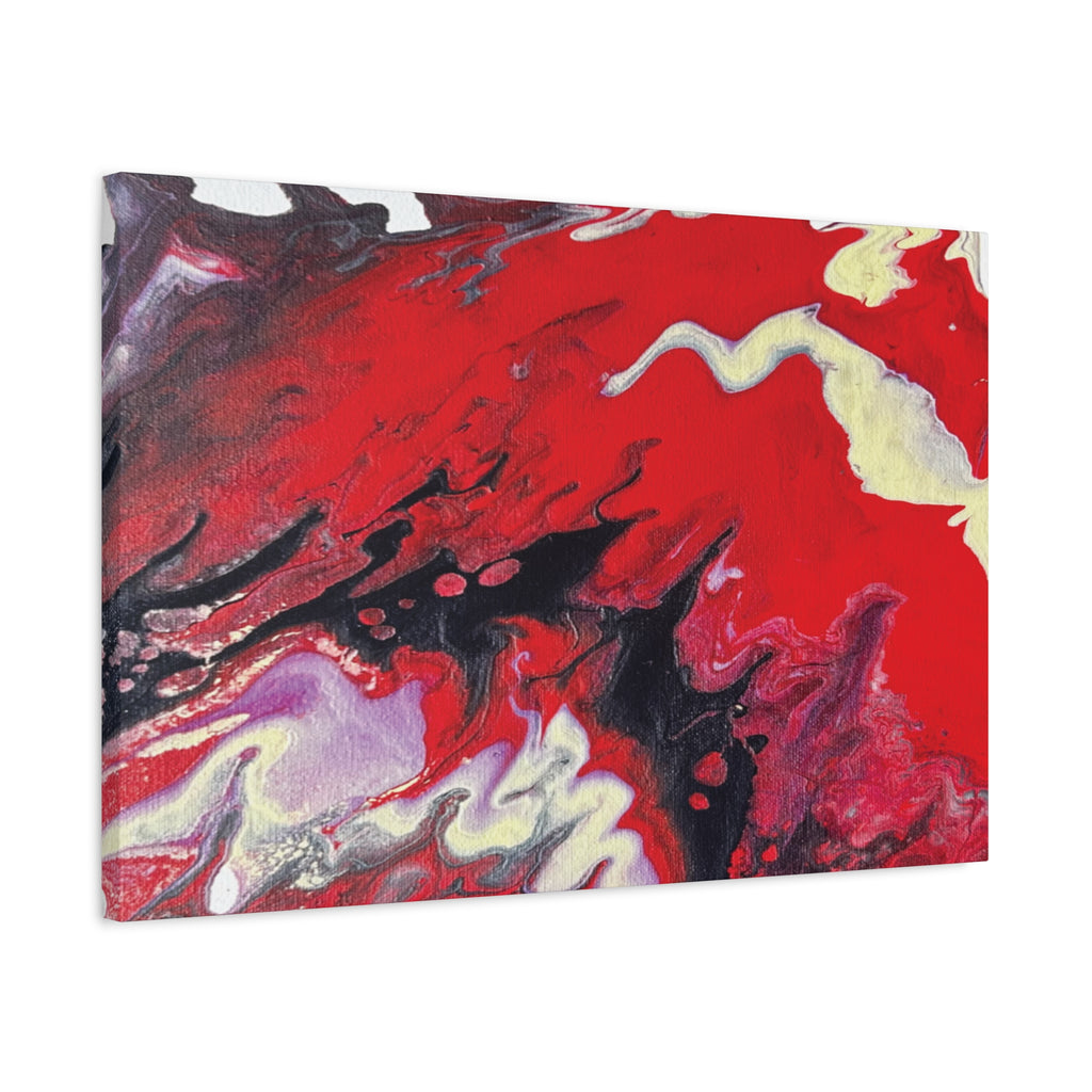 Power Abstract Red Fluid Art Canvas Print (Matte Stretched 1.25")