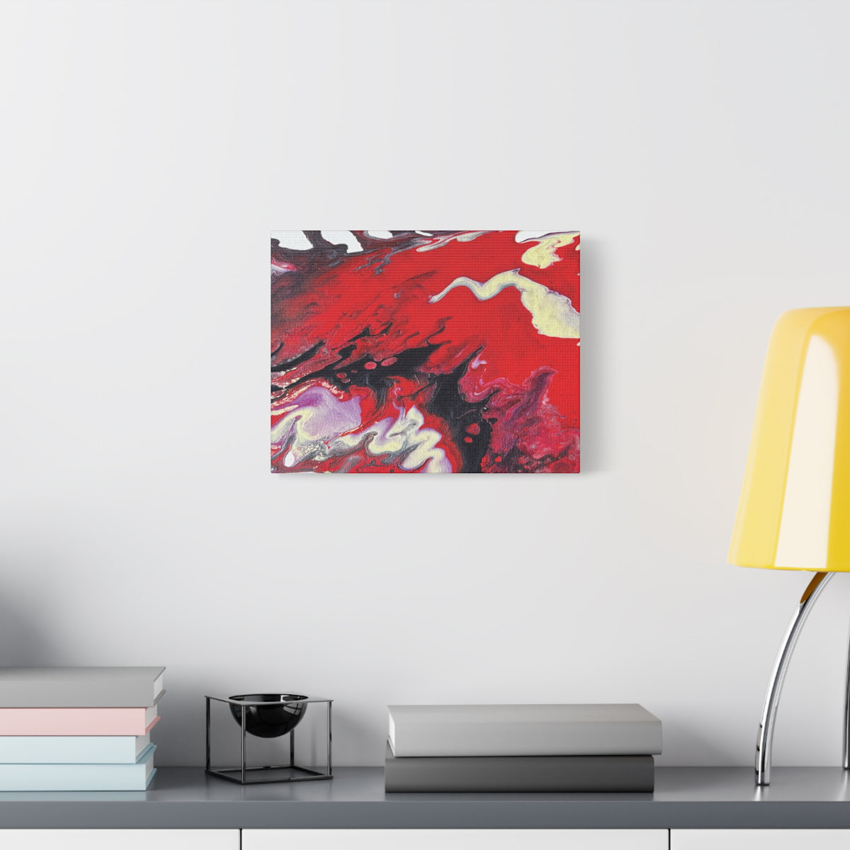 Power Abstract Red Fluid Art Canvas Print (Matte Stretched 1.25")