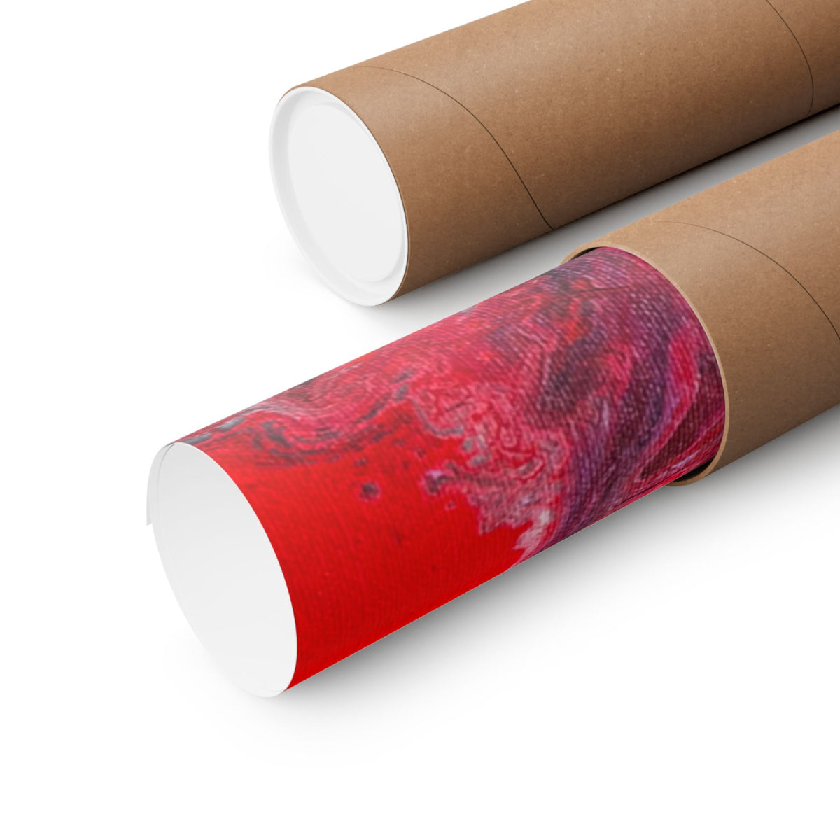 Power Abstract Red Fluid Art Matte Poster (Horizontal)