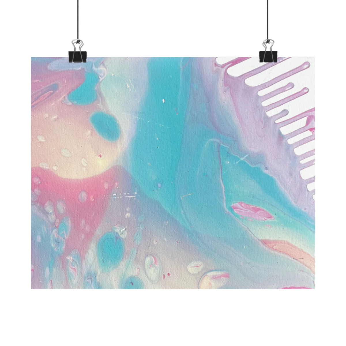 Abstract Pastel Ocean Matte Horizontal Poster Animal Calming Nursery & Bedroom Wall Art
