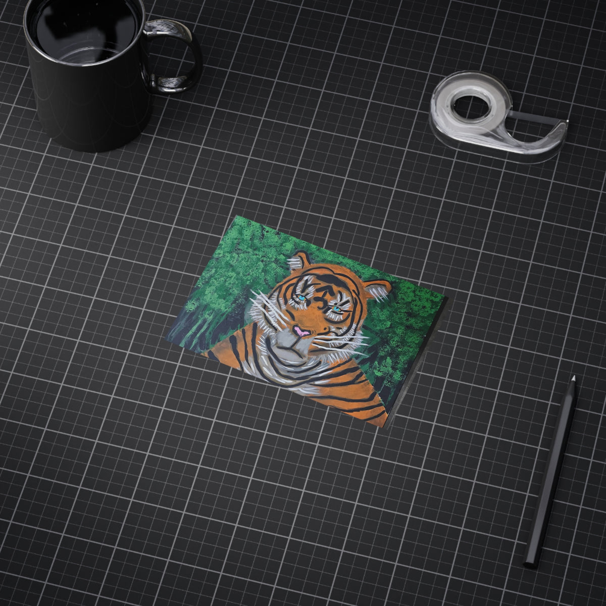 Tiger Portrait Art Print Whimsical Forest Tiger Unframed Print