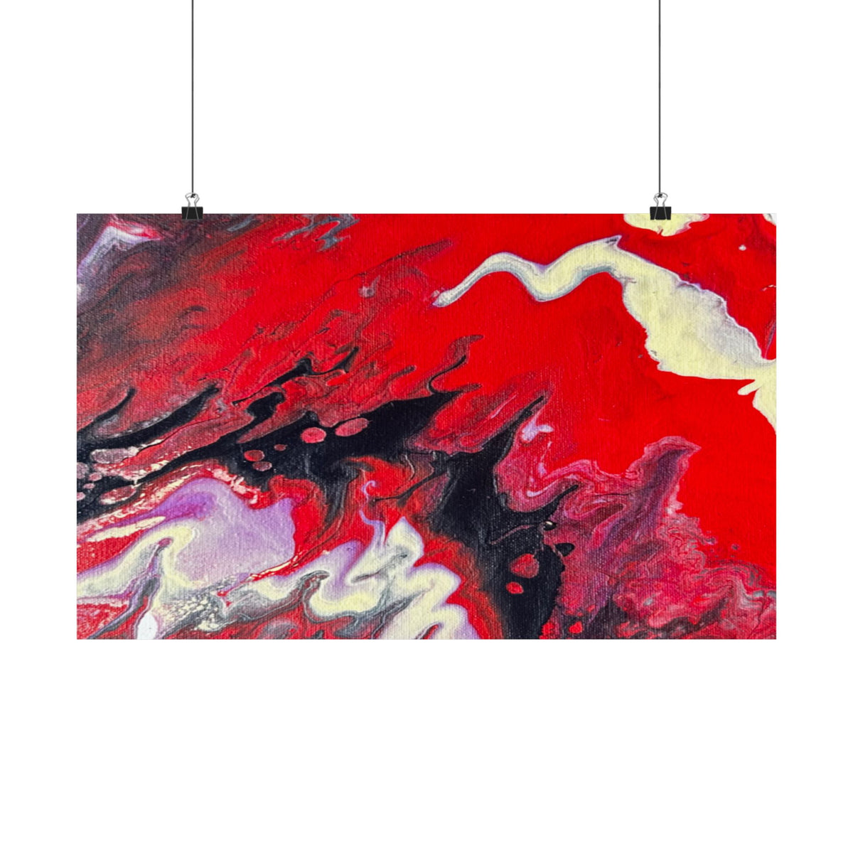 Power Abstract Red Fluid Art Matte Poster (Horizontal)