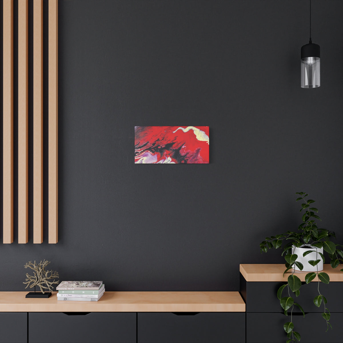Power Abstract Red Fluid Art Canvas Print (Matte Stretched 1.25")