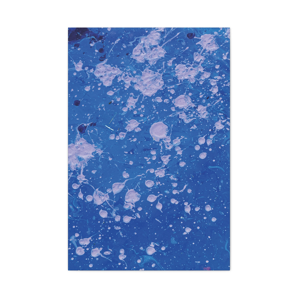 Blue Abstract Splatter Canvas Print  Dots (Matte Stretched 1.25")
