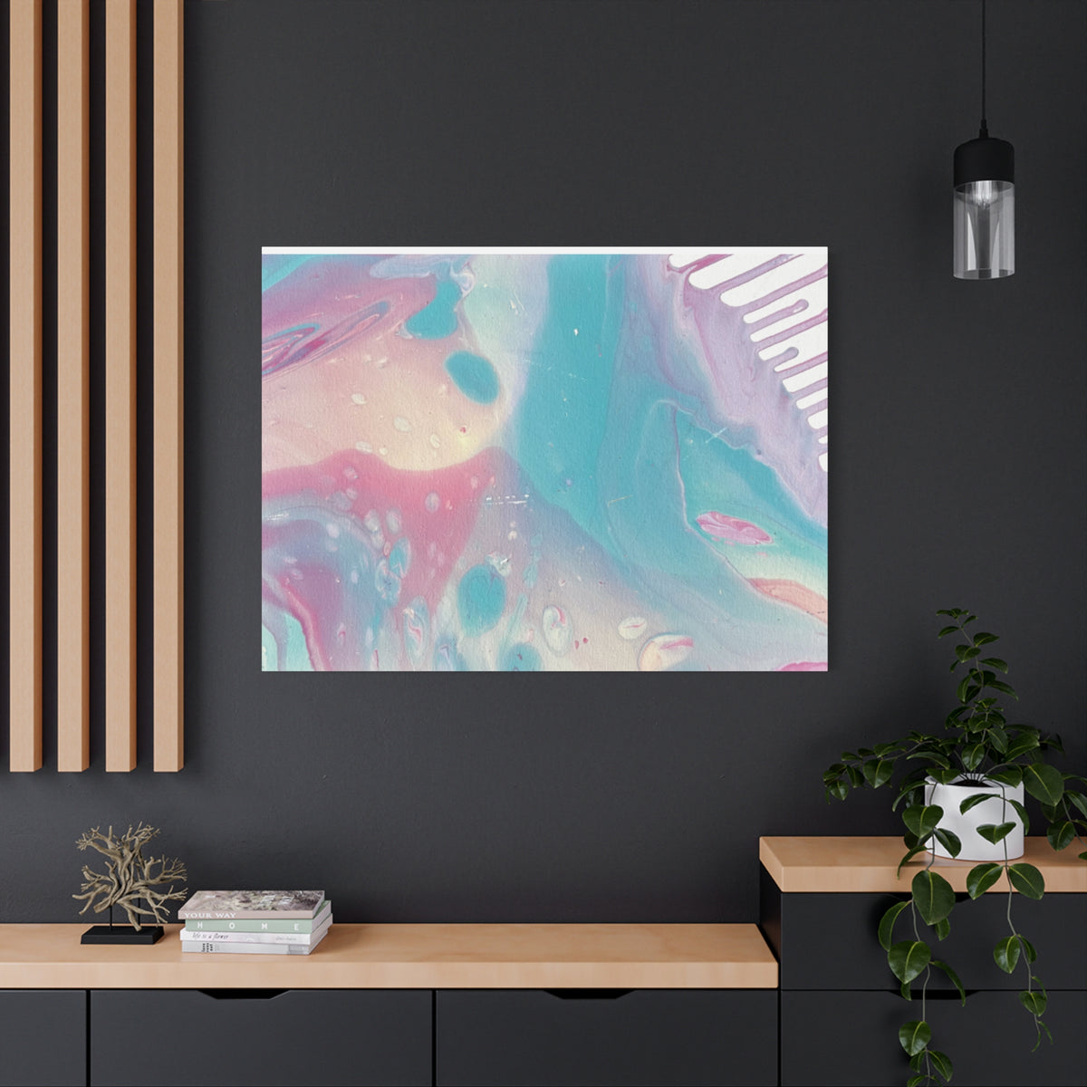 Pastel Fluid Animal Canvas Print Abstract Acrylic Pour Wall Art