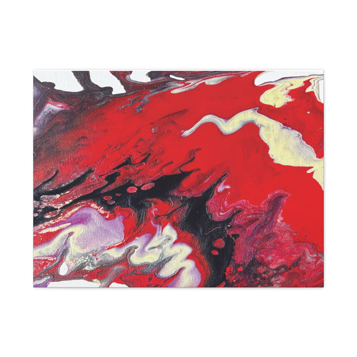Power Abstract Red Fluid Art Canvas Print (Matte Stretched 1.25")