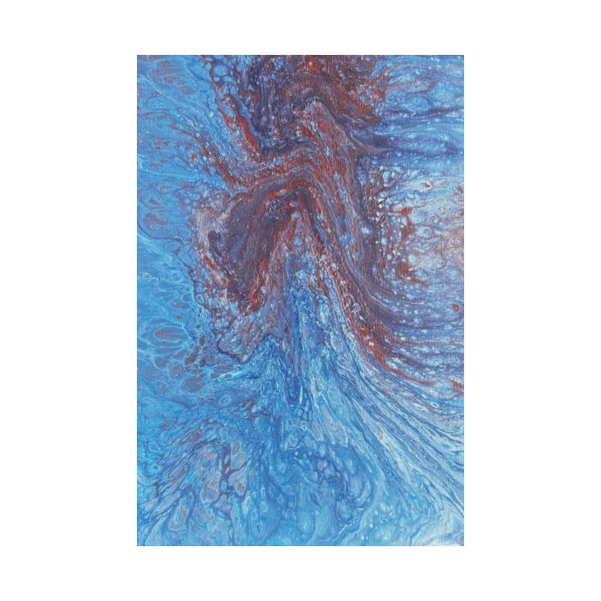 Dress Abstract Ocean Flow Matte Canvas Print Blue & Copper Fluid Art (Stretched 1.25")