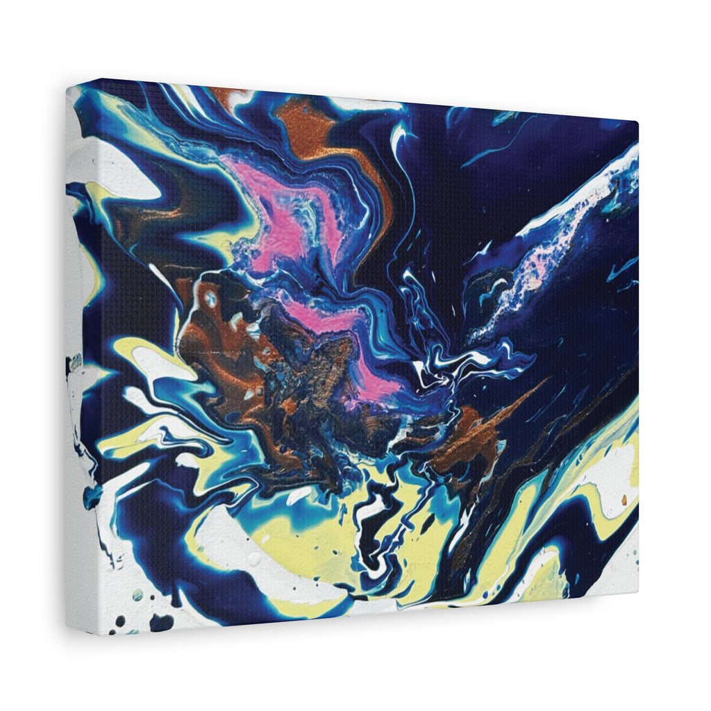 Change Abstract Blue Fluid Art Matte Canvas Print (Stretched Wall Art)
