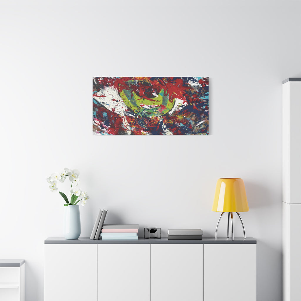 Abstract Burst Matte Canvas Print Eye Colorful Modern Wall Art, Stretched 1.25"