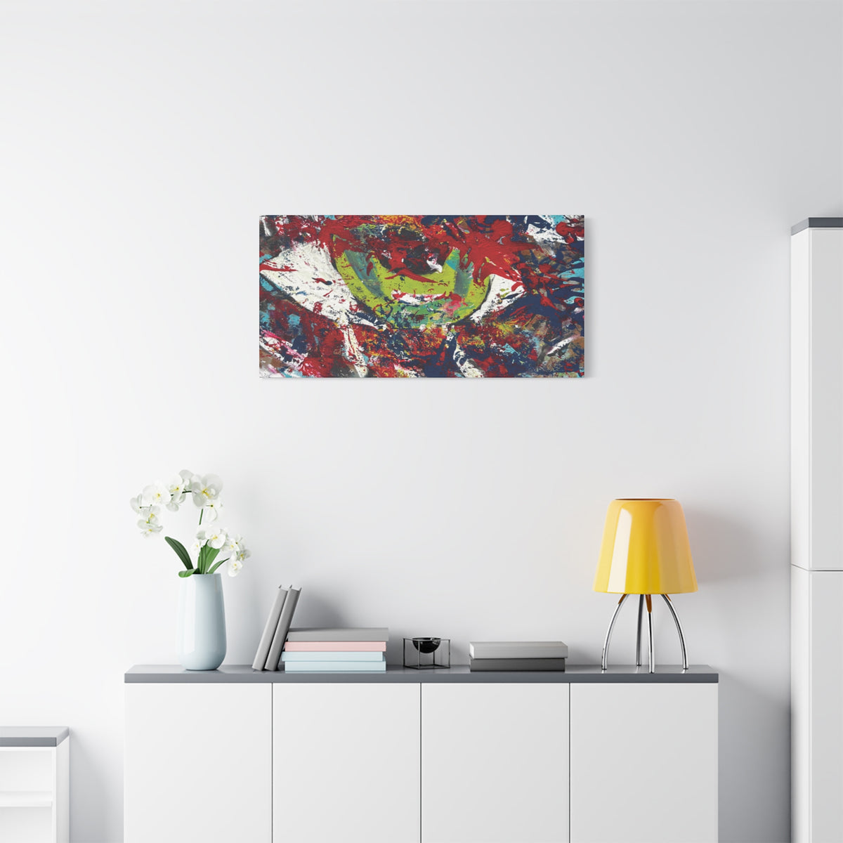 Abstract Burst Matte Canvas Print Eye Colorful Modern Wall Art, Stretched 1.25"