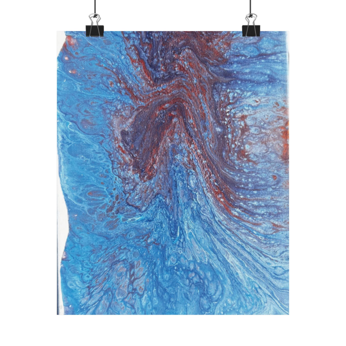 Abstract Blue Resin Art Poster Matte Vertical Wall Art